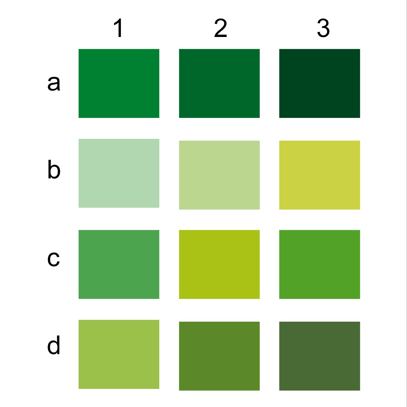 Variasi warna  hijau  cmyk Stiker l Kaos l stiker segel