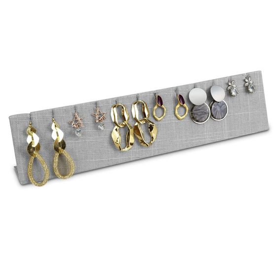 Gray Burlap Linen Earring/Pendant Display Stand