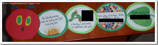 Very Hungry Caterpillar 1st Birthday Party Invitation