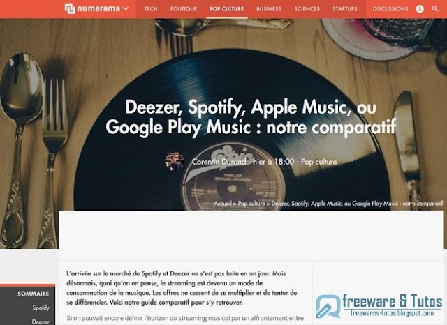 Le site du jour : Comparatif des services de streaming musical