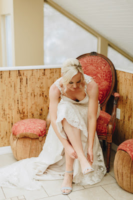 Bride getting ready photo before wedding ceremony