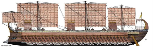 Гигантский эллинистический военный корабль Tessarakonteres