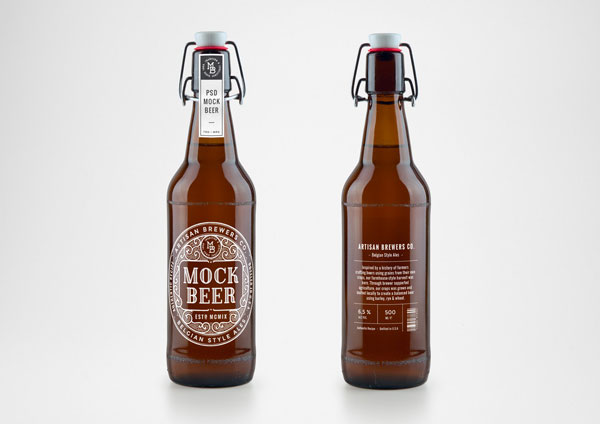 Beer Bottle Mockup PSD