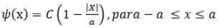Suponha uma partícula contida em um poço quadrado inifinito, com largula que vai de x = − a até x = a