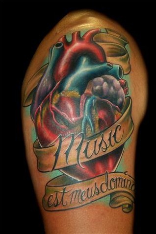 Traditional Human Heart Tattoo