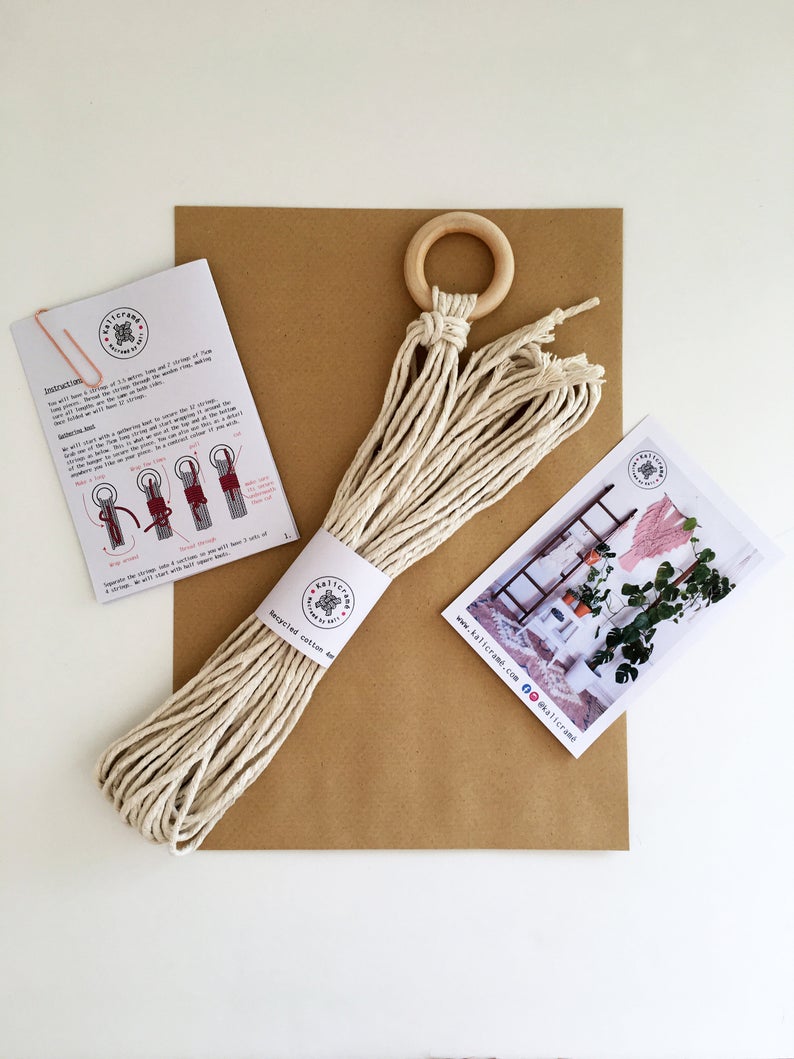 macrame kit on white background