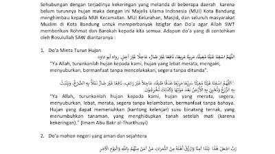 MUI Imbau Muslim Kota Bandung Berdoa Untuk Keberkahan Turun Hujan