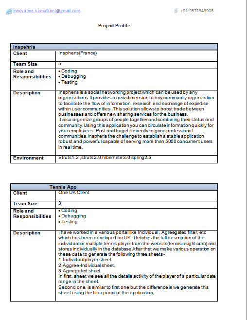 Download Java J2ee 2 Years Experience Resume