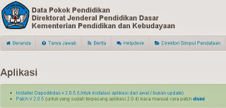 Aplikasi Dapodik 2013 v 2.0.5 dan Patch v 2.0.5 Diluncurkan