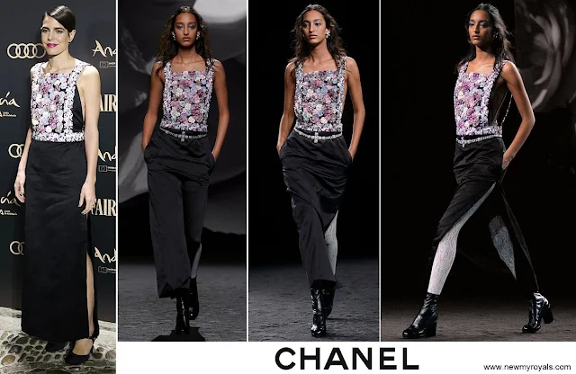 Charlotte Casiraghi wore Chanel embroidered washed silk cotton satin dress - Chanel Fall-Winter 2024-2024 Collection