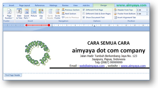 Cara Membuat Kop Surat di Microsoft Word  cara aimyaya 