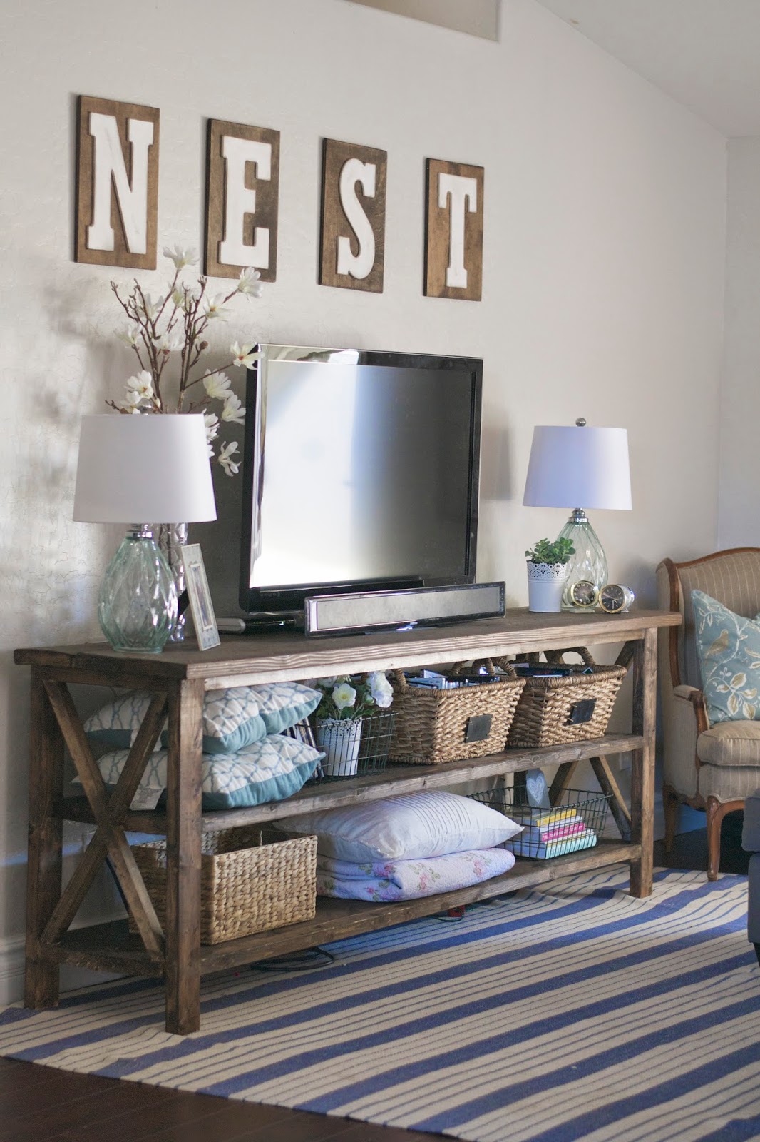 DIY farmhouse console &a peek into our family room ...