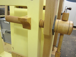 woodworking bench with metal legs