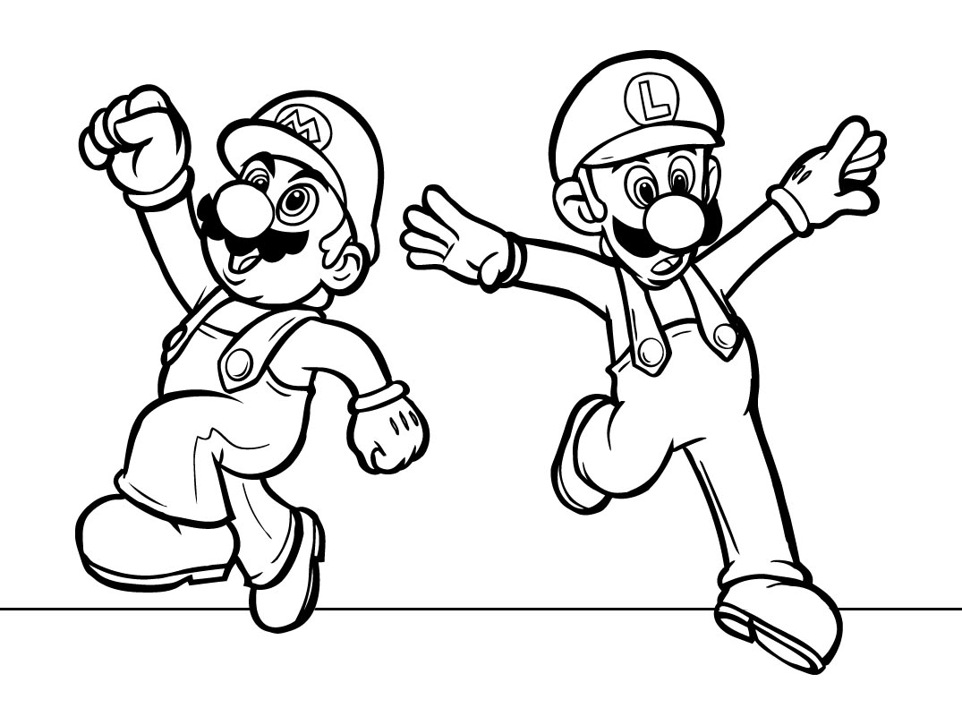 10 Mewarnai Gambar Mario Bros