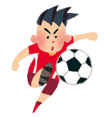 オリンピックのイラスト「サッカー・赤ユニフォーム」