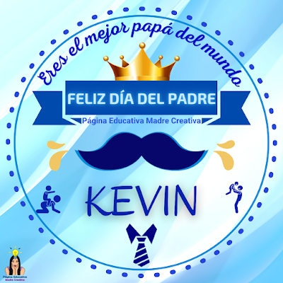 Solapín Nombre Kevin para redes sociales por Día del Padre