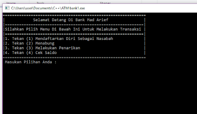 Contoh Program C++ ATM Bank