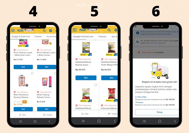 Cara mencari barang belanjaan di Klik Indomaret