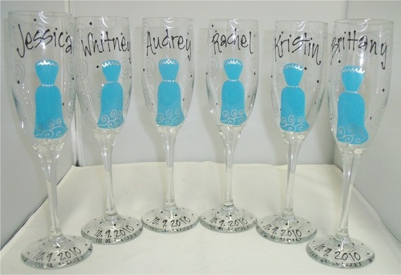 Hand Painted Wedding Glasses