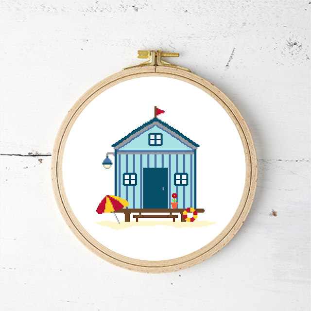 New Beach Hut Cross Stitch Pattern