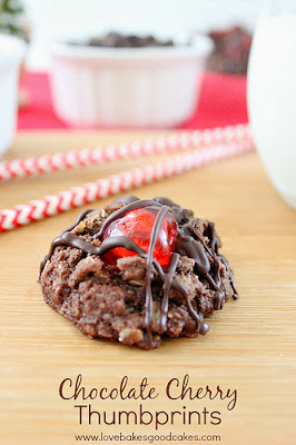 Chocolate Cherry Thumbprint Cookies