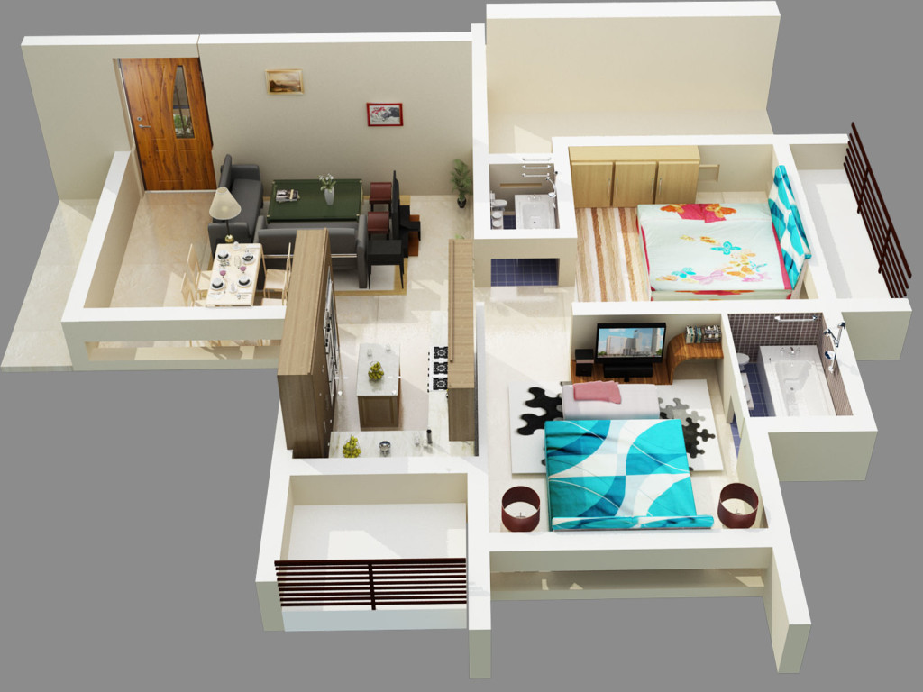 3D Interior Design For Furniture For Small Apartments