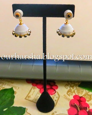 White Quilled Jhumkas (3)