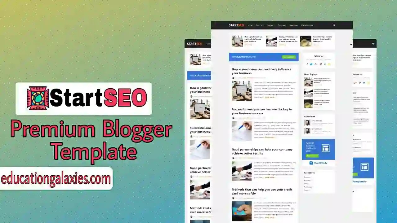 StartSEO Premium Blogger Template Free Download Now Latest