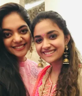 Keerthy Suresh in Rose Dress with Cute Smile Latest Selfie