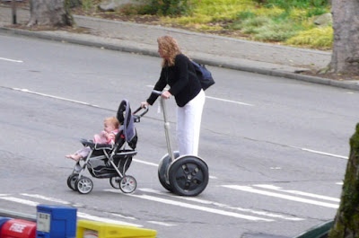 Segway Mom Pushing a Stroller