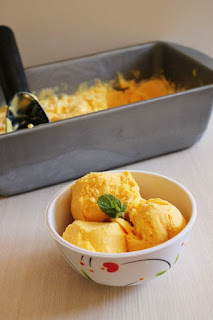 mango ice cream served