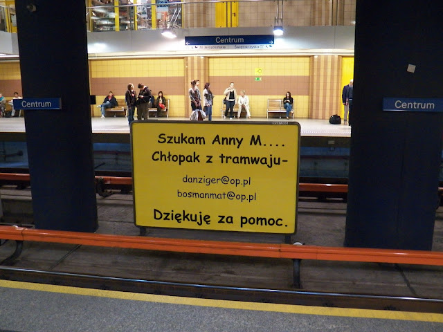 Warsaw Metro Advertisement Szukam Anny M Chlopak z tramwaju