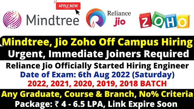 Reliance Jio Started Off Campus Drive 2022 As Graduate Engineer Trainee Role