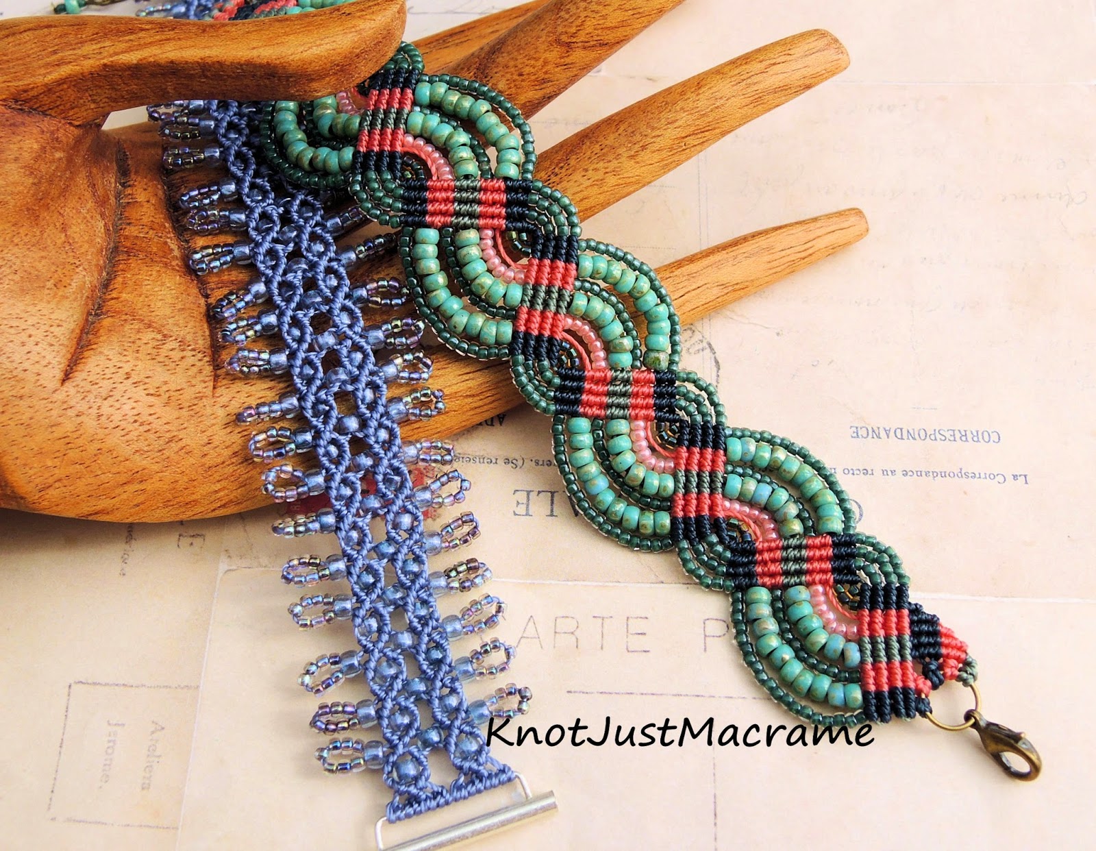 Two micro macrame bracelets from Knot Just Macrame