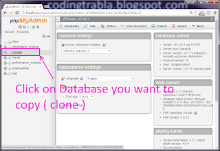 phpMyAdmin copy database tutorial 2