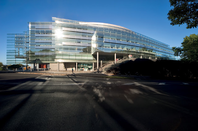 Modern university building from the street 