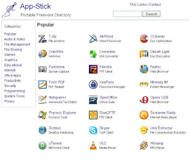 Le site du jour : App-Stick, répertoire d'applications portables