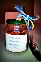 Tandoori Masala in a reused, labelled glass jar