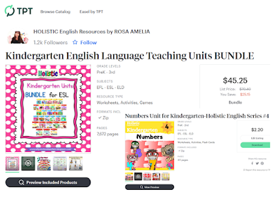 BUNDLE for teaching Kindergarten English language Learners