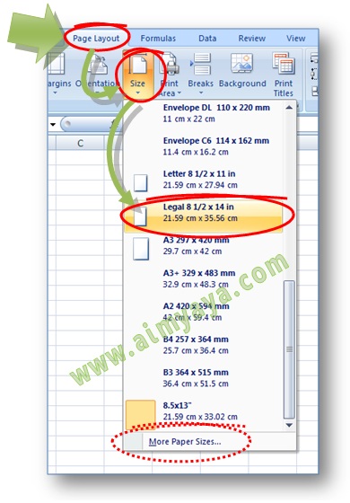 Cara Mengatur Ukuran Kertas di Microsoft Excel  aimyaya