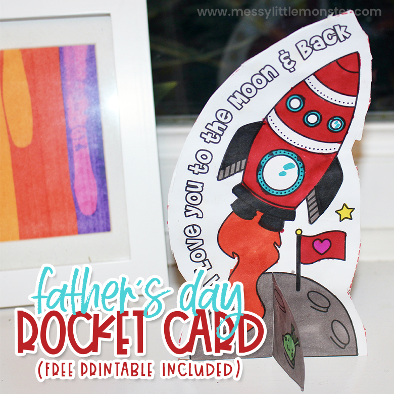 printable fathers day rocket card to color
