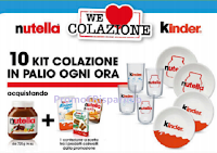 Logo Concorso Kinder e Nutella #WeLoveColazione: ogni ora vinci 10 Kit colazione