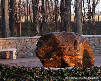 Large rock fountain.