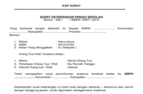 Contoh Format Surat Header Sekolah