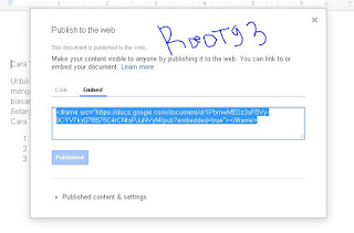Kode Embed/Iframe dari Google Docs