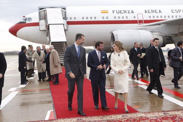 Princess Stephanie de Lannoy, Queen Letizia of Spain, King Felipe VI of Spain, Grand Duke Henri of Luxembourg, Grand Duchess Maria Teresa of Luxembourg and Prince Guillaume, Hereditary Grand Duke of Luxembourg 