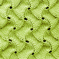 Scroll Lace stitch worked in the round. This is actually a nice, quic k knit with a very easy to follow pattern.