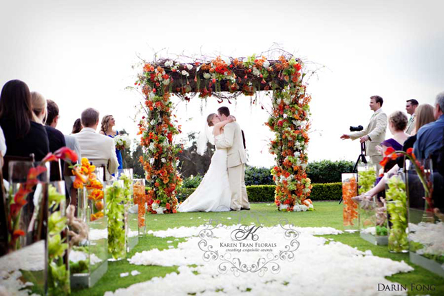 Dressing up a huge cross wedding Wedding Ceremony Decor Arch 24