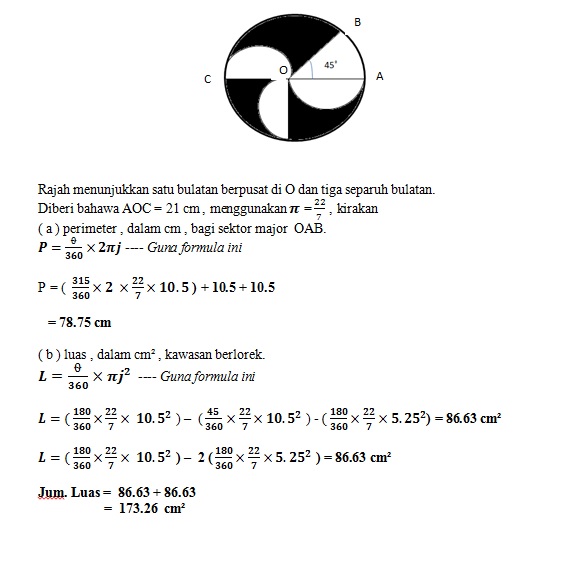 SOALAN MATEMATIK SPM (DULU DAN KINI): Perimeter & Luas Bulatan