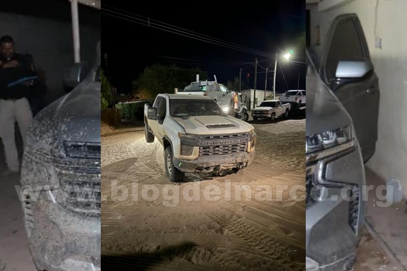 Fuerzas Federales y Estatales aseguraron armas y vehículos en un cateo realizado en Caborca, Sonora